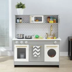 TeamsonUS Teamson Kids - Little Chef Berlin Modern Play Kitchen - Grey / White
