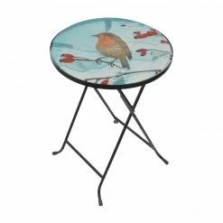 TeamsonUS Teamson Home - 14 Inch Handpainted Fusion Glass Planter Stand/Side Table--Multi Color