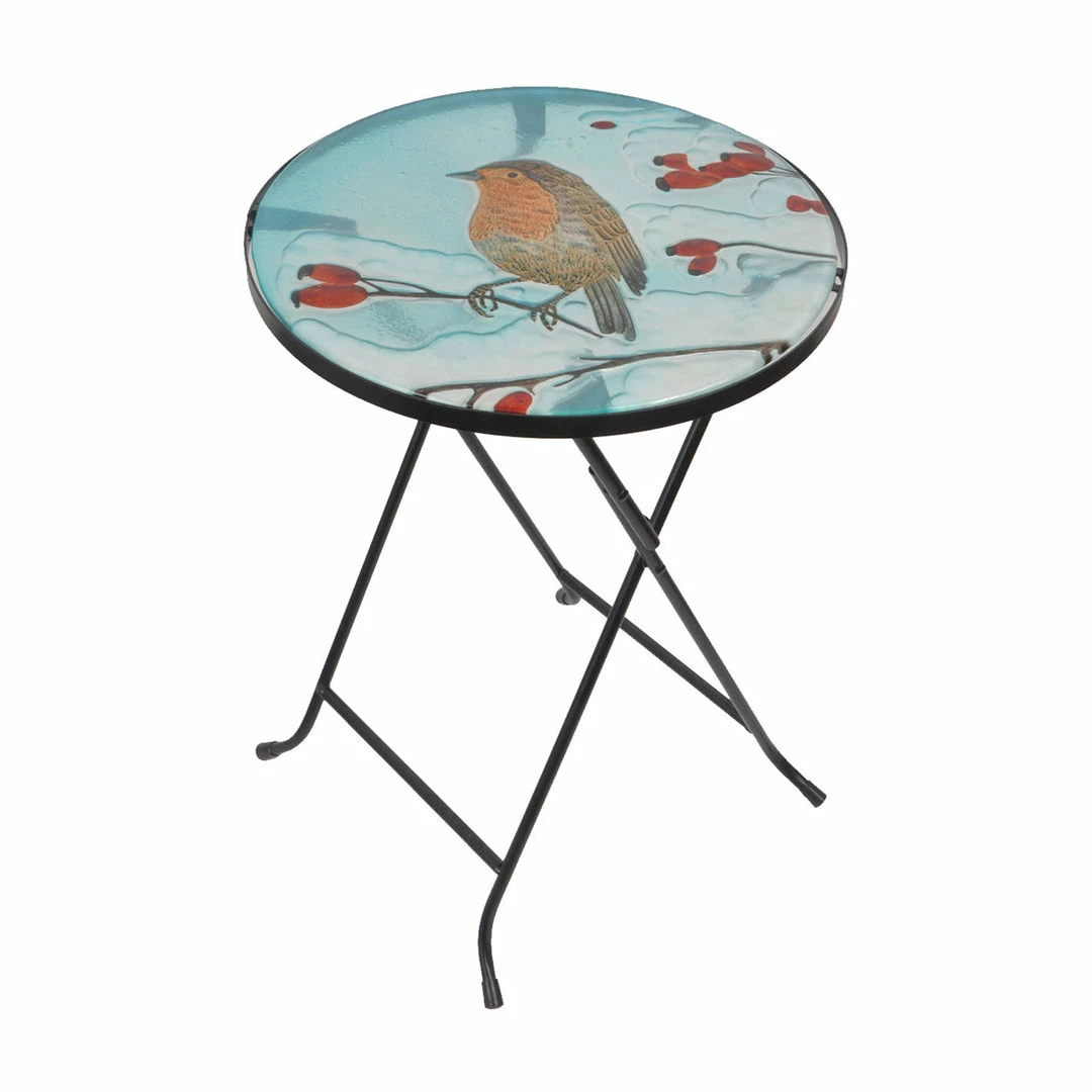 TeamsonUS Teamson Home - 14 Inch Handpainted Fusion Glass Planter Stand/Side Table--Multi Color