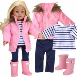 TeamsonUS Sophia's Jacket, Leggings, T-Shirt, And Rain Boots For 18