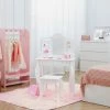 TeamsonUS Fantasy Fields Little Princess Anna Vanity Set With Mirror, Drawers, Jewelry Storage, And Stool, White New