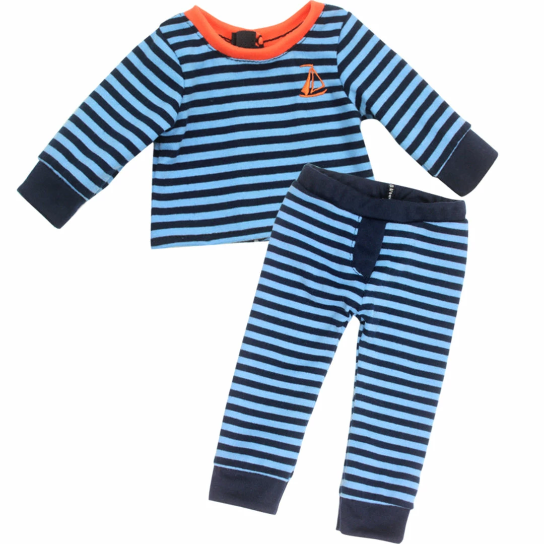 TeamsonUS Sophia's Pajama Shirt And Pants 2 Piece Set For 18" Boy Dolls Kids