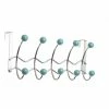 TeamsonUS Teamson Home Over-the-Door Hanger With 10 Sage Porcelain Hooks, Chrome