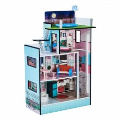 TeamsonUS Teamson Kids Dreamland Barcelona Dollhouse With 10 Accessories, Turquoise/Black