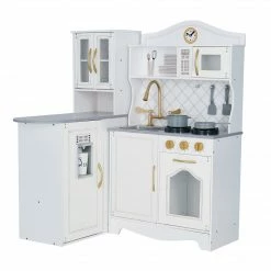 TeamsonUS Teamson Kids Little Chef Upper East Retro Play Kitchen With Effects, White