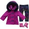 TeamsonUS Sophia's 3 Piece Peacoat, Leggings And Boots Set For 18'' Dolls, Magenta Kids