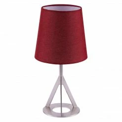 TeamsonUS Teamson Home Aria 15" Modern Table Lamp With Round Shade, Brass/Red