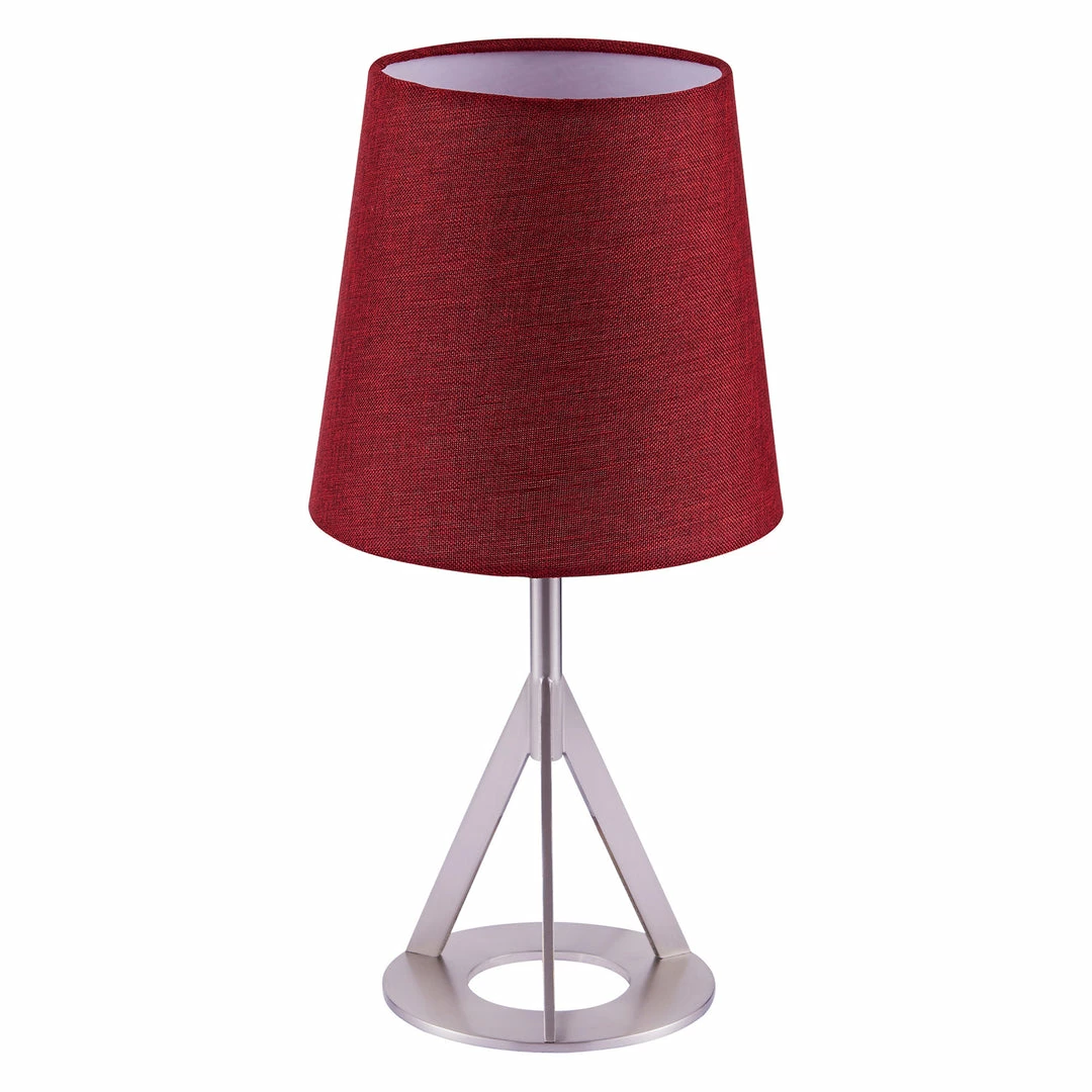 TeamsonUS Teamson Home Aria 15" Modern Table Lamp With Round Shade, Brass/Red
