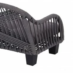 TeamsonUS Teamson Pets Lachesis Outdoor Woven Rope Cat Or Small Dog Daybed With Cushion, Gray New