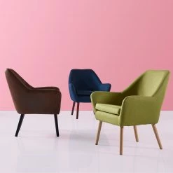 TeamsonUS Teamson Home Divano Armchair With Aged Fabric And Solid Wood Legs, Brown