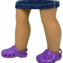 TeamsonUS Kids Sophia's Set Of 2 Purple And Teal Garden Clog Shoe For 18" Dolls