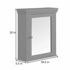 TeamsonUS Teamson Home Stratford Contemporary Removable Wooden Medicine Cabinet, Gray