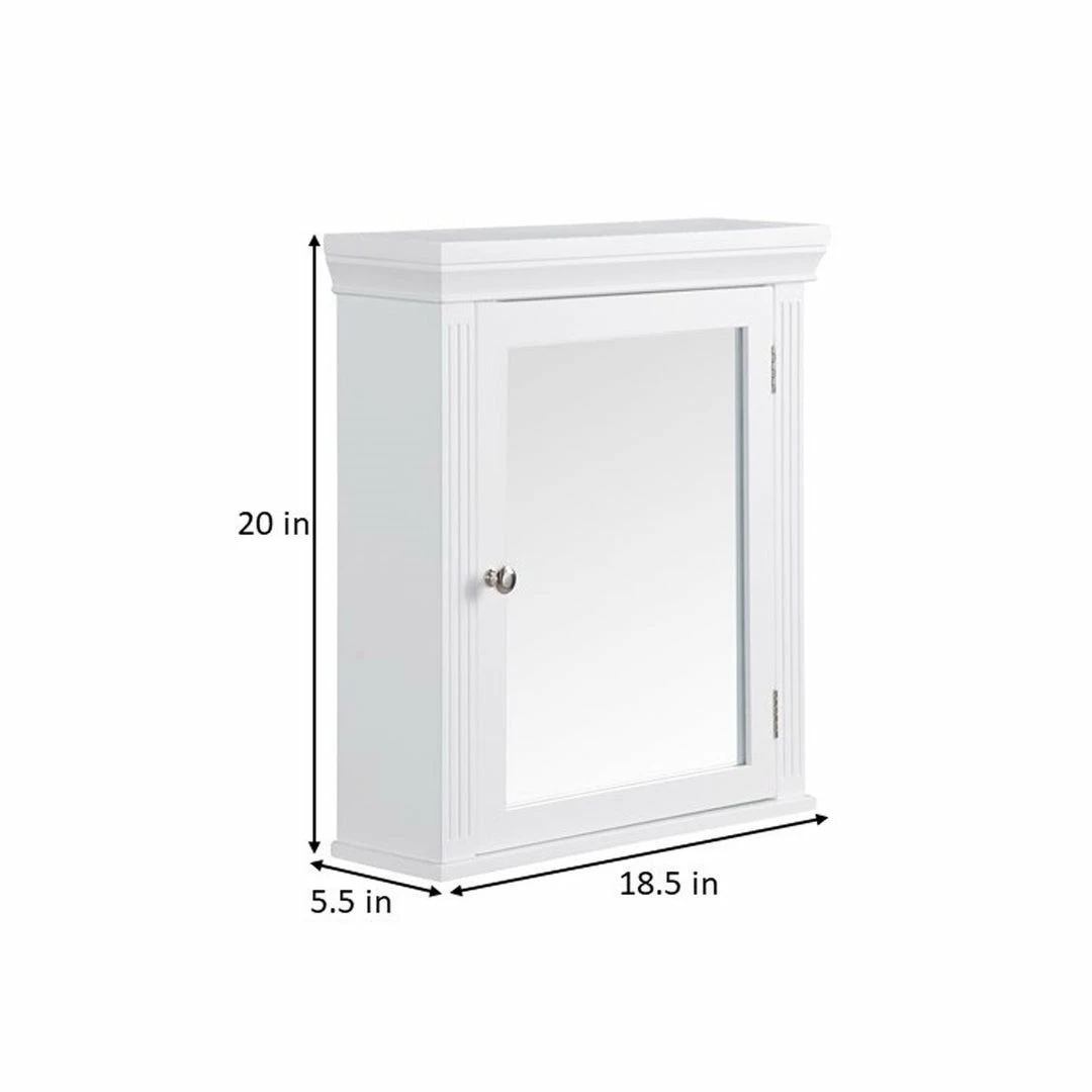 TeamsonUS Teamson Home Removable Wooden Medicine Cabinet With Crown Molded Top, White