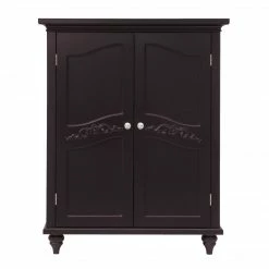 TeamsonUS Teamson Home Versailles Wooden Floor Cabinet With 2 Shelves, Dark Espresso