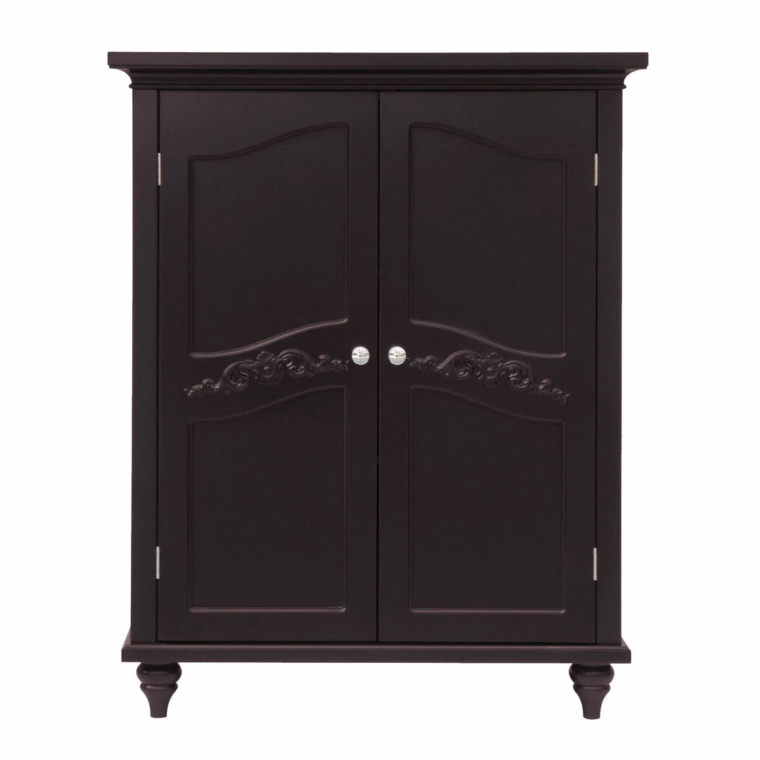 TeamsonUS Teamson Home Versailles Wooden Floor Cabinet With 2 Shelves, Dark Espresso