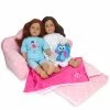 TeamsonUS Sophia's 2-in-1 Plush Pull-Out Sofa Bed For Two 18'' Dolls, Pink Kids