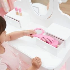 TeamsonUS Fantasy Fields Little Princess Rapunzel Vanity With Mirror, Drawers And Stool, White New