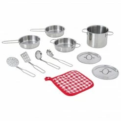 TeamsonUS Teamson Kids 11 Piece Little Chef Frankfurt Stainless Steel Cooking Accessory Set