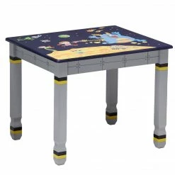 TeamsonUS Fantasy Fields Kids Painted Wooden Outer Space Table, Gray/Blue