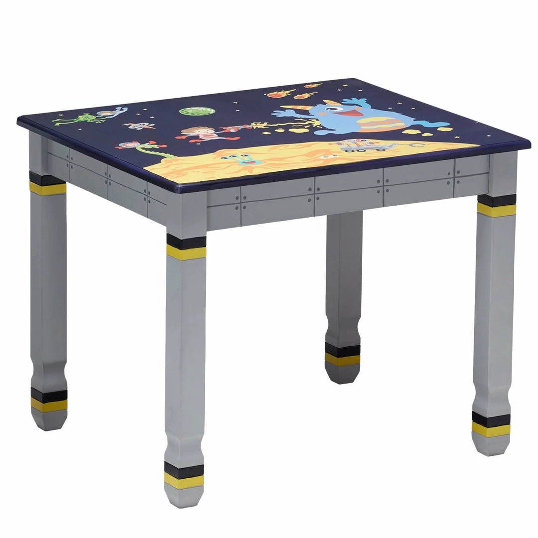 TeamsonUS Fantasy Fields Kids Painted Wooden Outer Space Table, Gray/Blue