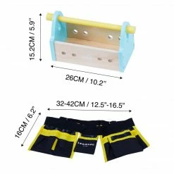 TeamsonUS Teamson Kids Little Helper Wooden Tool Box, Tool Belt And Accessories, Multicolor New