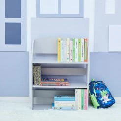 TeamsonUS New Fantasy Fields Child Sized Bookcase With 3 Shelves, Gray