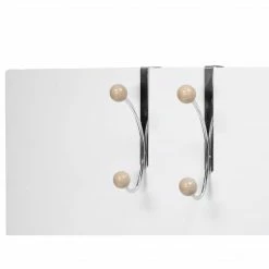 TeamsonUS Home Single Hook Over The Door Hanger Pack Of 2 With Mocha Porcelain Ball Chrome Finish