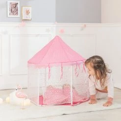 TeamsonUS Olivia's Little World Toy Tent With 2 Sleeping Bags For 18" Dolls, White/Pink