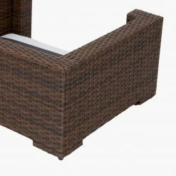 TeamsonUS Teamson Pets Clotho Outdoor Cat Or Small Dog Wicker Bed With Cushion, Walnut/Gray New