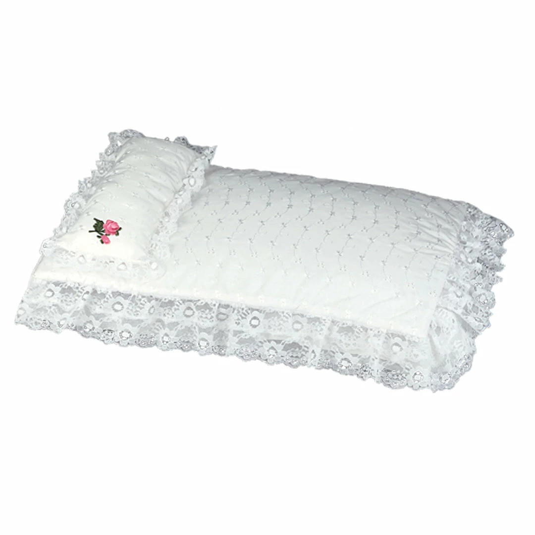 TeamsonUS Kids Sophia's 3 Piece Eyelet Bedding Set For 18" Dolls, White