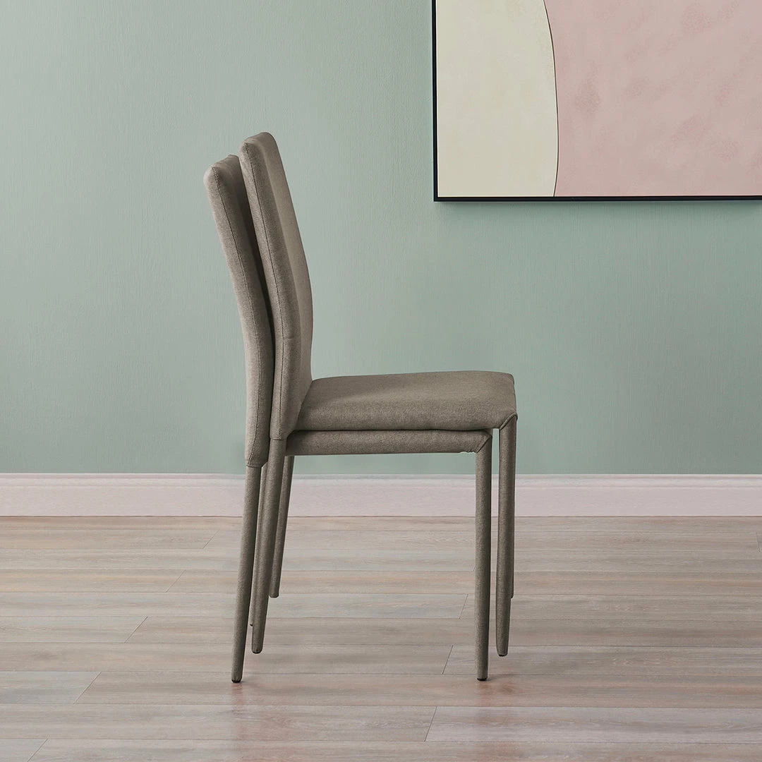 TeamsonUS Teamson Home Fabric Dining Chair With Metal Legs, Set Of 2, Mocha