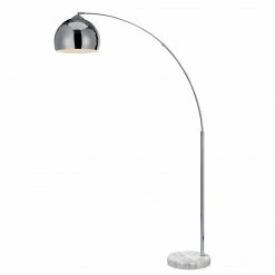TeamsonUS Teamson Home Arquer Arc 66" Metal Floor Lamp With Bell Shade, Chrome