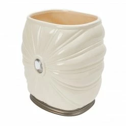 TeamsonUS Home Jemma White Ivory Waste Basket