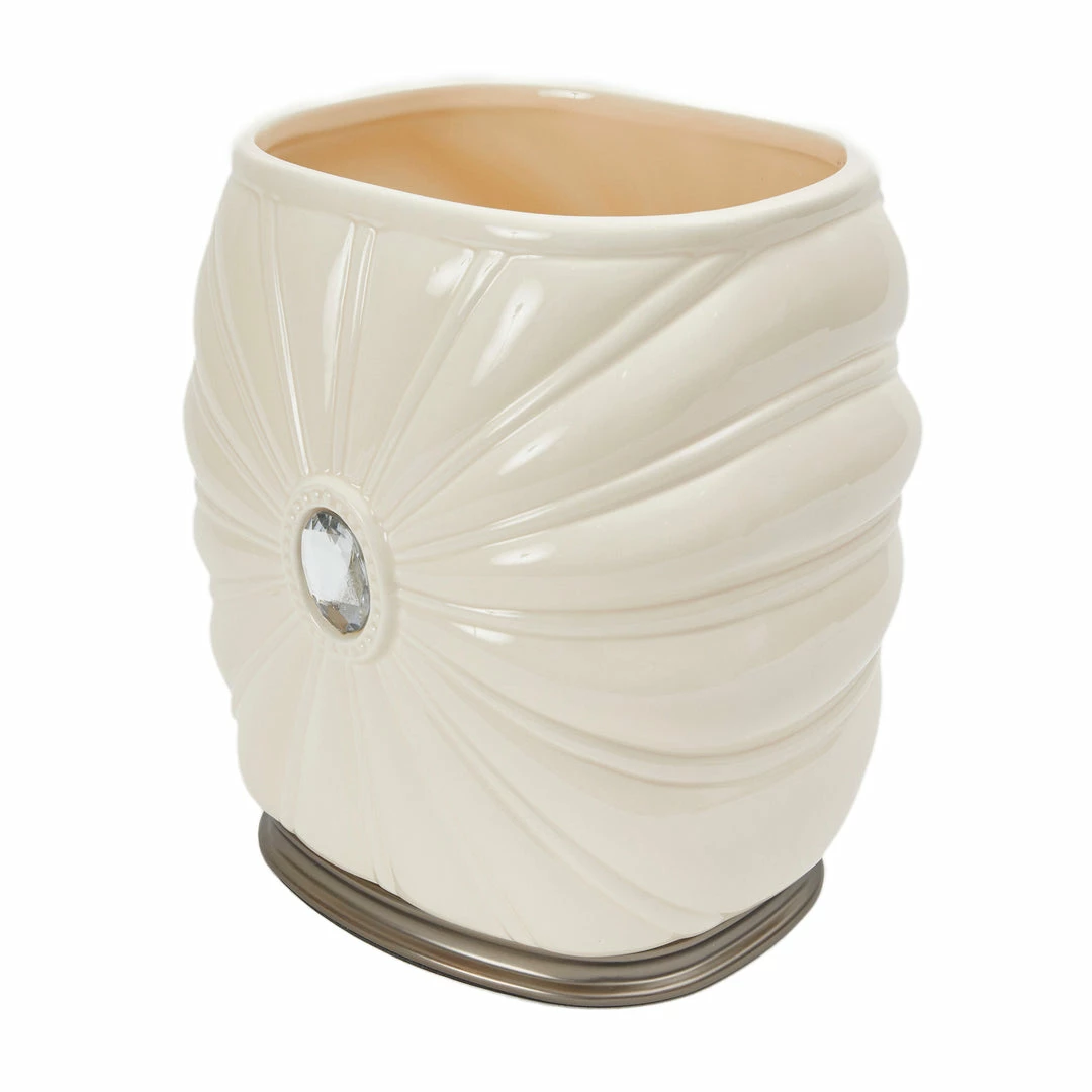 TeamsonUS Home Jemma White Ivory Waste Basket