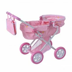 TeamsonUS Kids Olivia's Little World Twinkle Stars Princess Deluxe Baby Doll Stroller, Pink/White