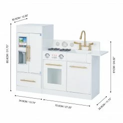 TeamsonUS Teamson Kids - Little Chef Chelsea Modern Play Kitchen - White / Gold