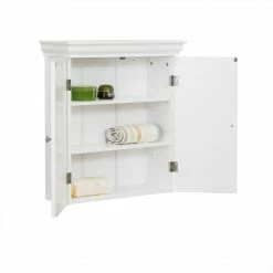 TeamsonUS Teamson Home Stratford Two Door Removable Wall Cabinet With Two Contemporary Style Doors, White