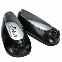 TeamsonUS Sophia's Faux Patent Leather Dress Shoes For 18" Dolls, Black Kids