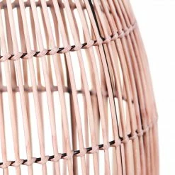 TeamsonUS Teamson Home Large Round Outdoor Patio Bamboo Side Table With Iron Top, Brown