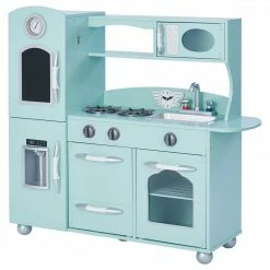 TeamsonUS Teamson Kids Little Chef Westchester Retro Kids Kitchen Playset, Mint