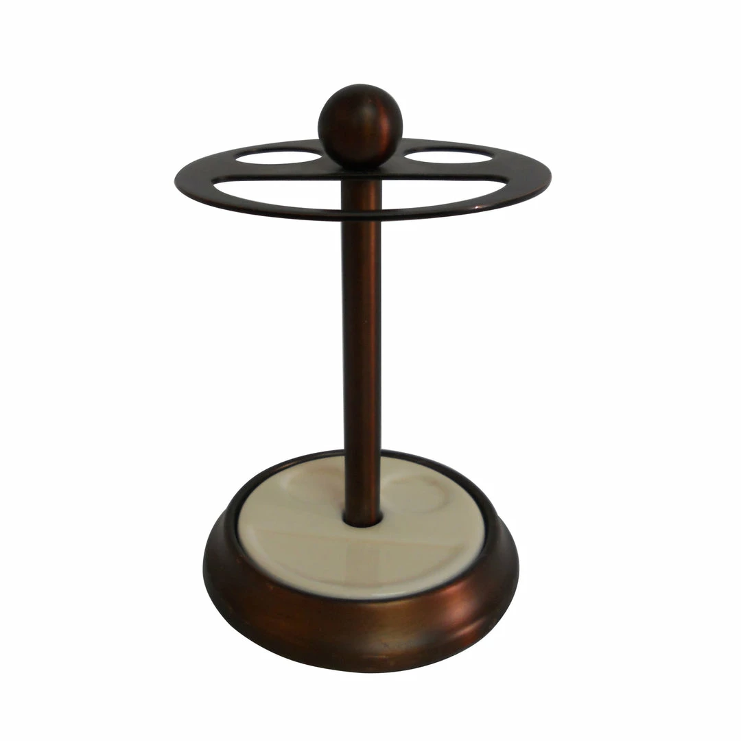 TeamsonUS Ceasar Ivory Divided Toothbrush Stand Bronze Finish