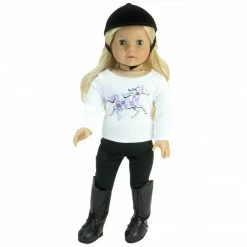 TeamsonUS Sophia's 4 Piece Horseback Riding Outfit With Riding Boots Set For 18'' Dolls, Black Kids