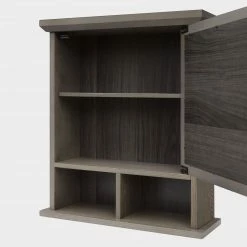 TeamsonUS Teamson Home Russell Farmhouse Wooden Removable Medicine Cabinet, Salt Oak