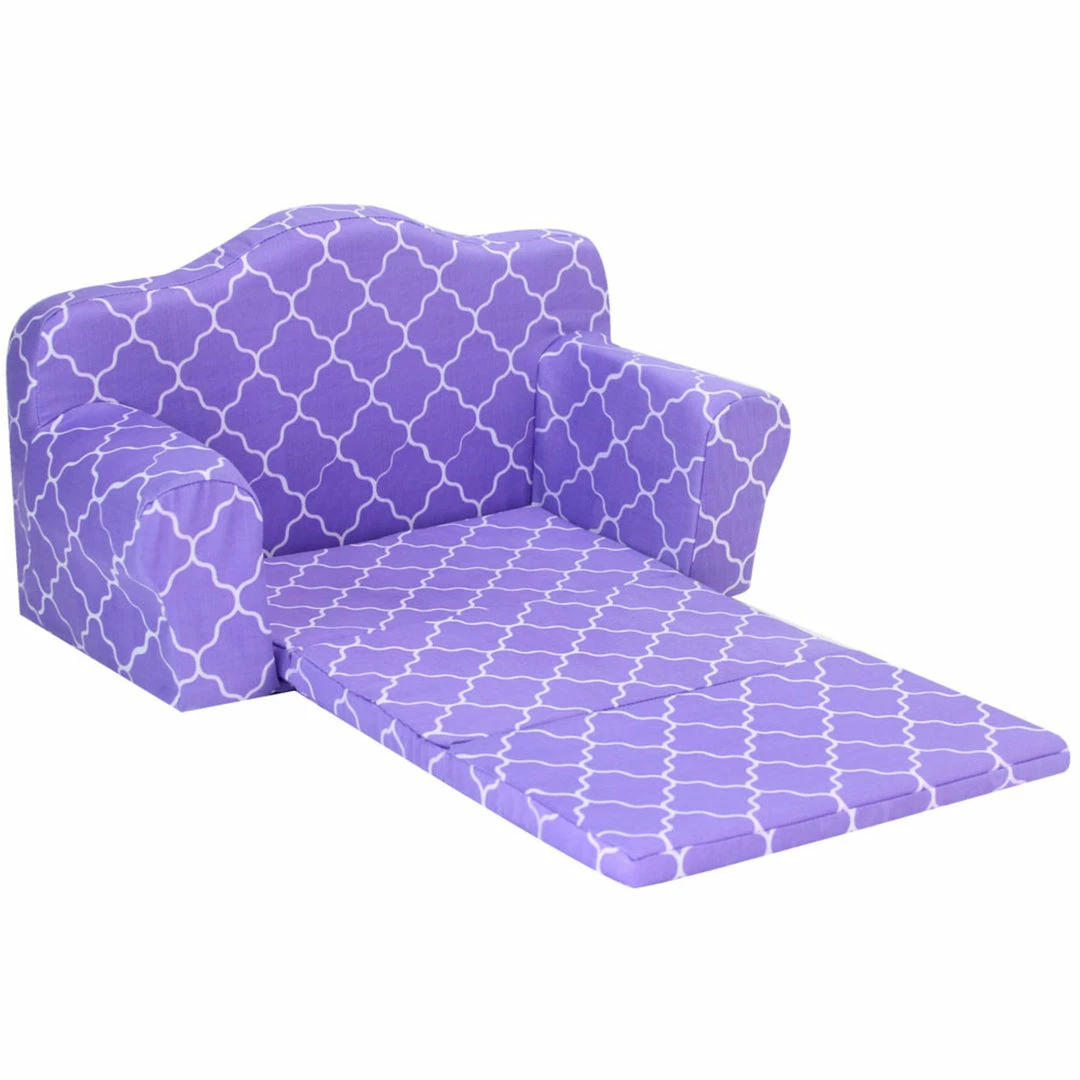 TeamsonUS Sophia's Plush Pull Out Couch/Double Bed Sized For 18" Dolls, Purple Kids