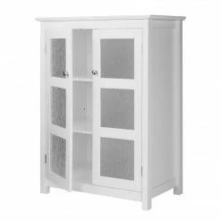 TeamsonUS Teamson Home Connor 2 Door Floor Cabinet With Adjustable Shelf, White
