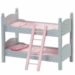 TeamsonUS Kids Olivia's Little World Polka Dots Princess Double Bunk Bed For 18" Dolls, Gray