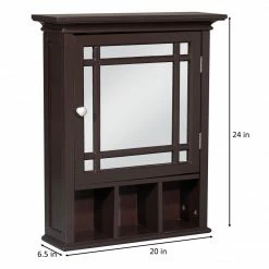 TeamsonUS Teamson Home Neal Wooden Medicine Cabinet With Mirrored Door, Espresso