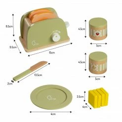 TeamsonUS Teamson Kids Little Chef Frankfurt Wooden Toaster Play Kitchen Accessories, Green