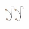 TeamsonUS Home Single Hook Over The Door Hanger Pack Of 2 With Mocha Porcelain Ball Chrome Finish