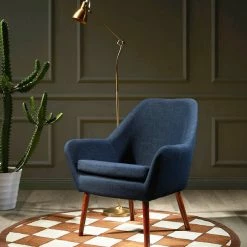 TeamsonUS Teamson Home Divano Mid-Century Armchair With Solid Wood Legs, Teal Blue